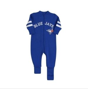 Blue Jays Snugabye Convert-A-Foot Sleeper  Unisex Sz 24 Months 26-32 Lbs